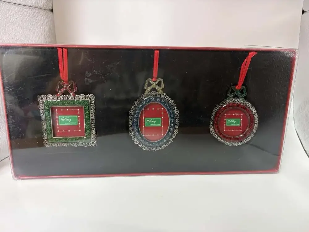 Holiday Set of 3 Ornate Ornament Frames Kohls ~3